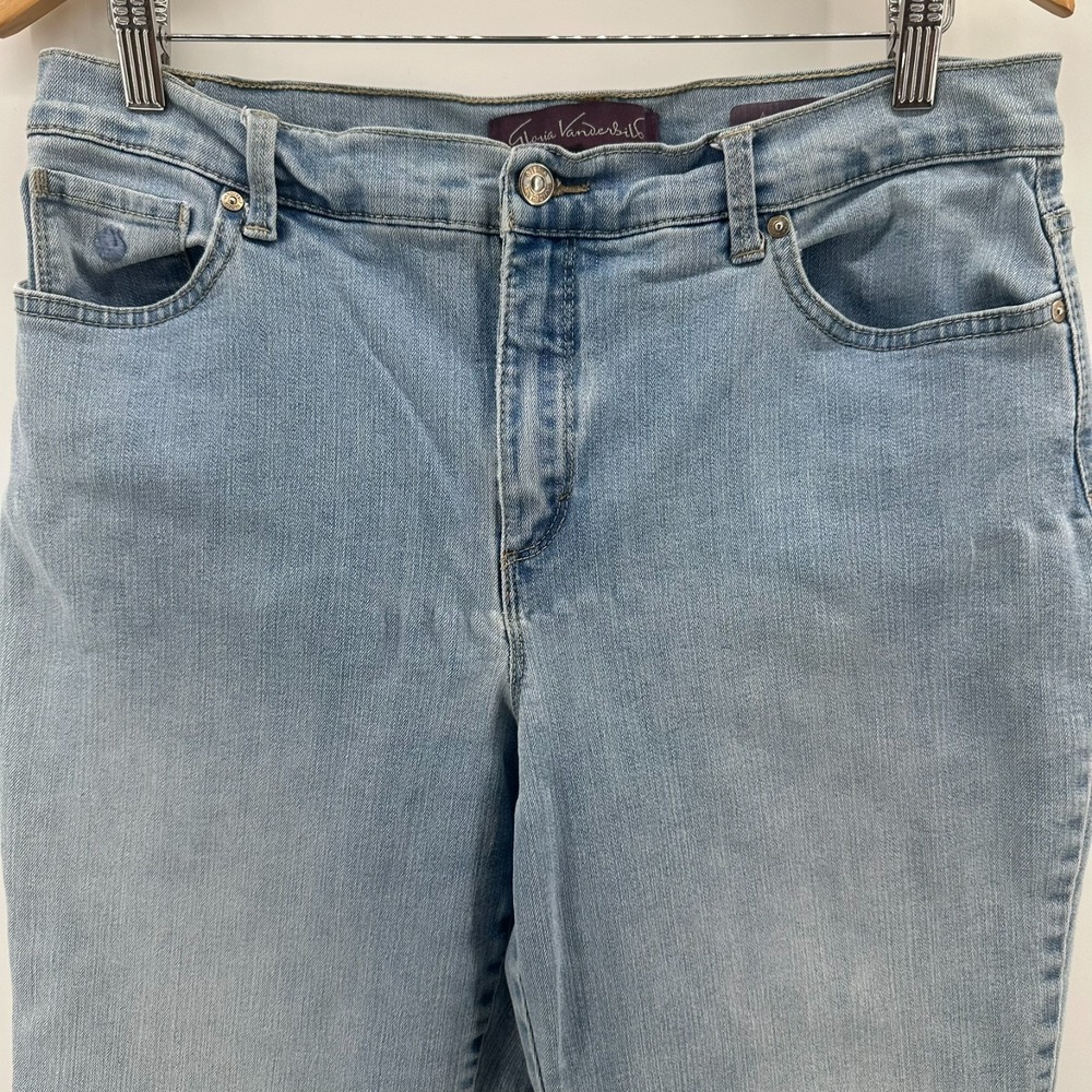 Gloria Vanderbilt Amanda Jeans Womens 14 Short Blue Denim Classic Tapered Leg